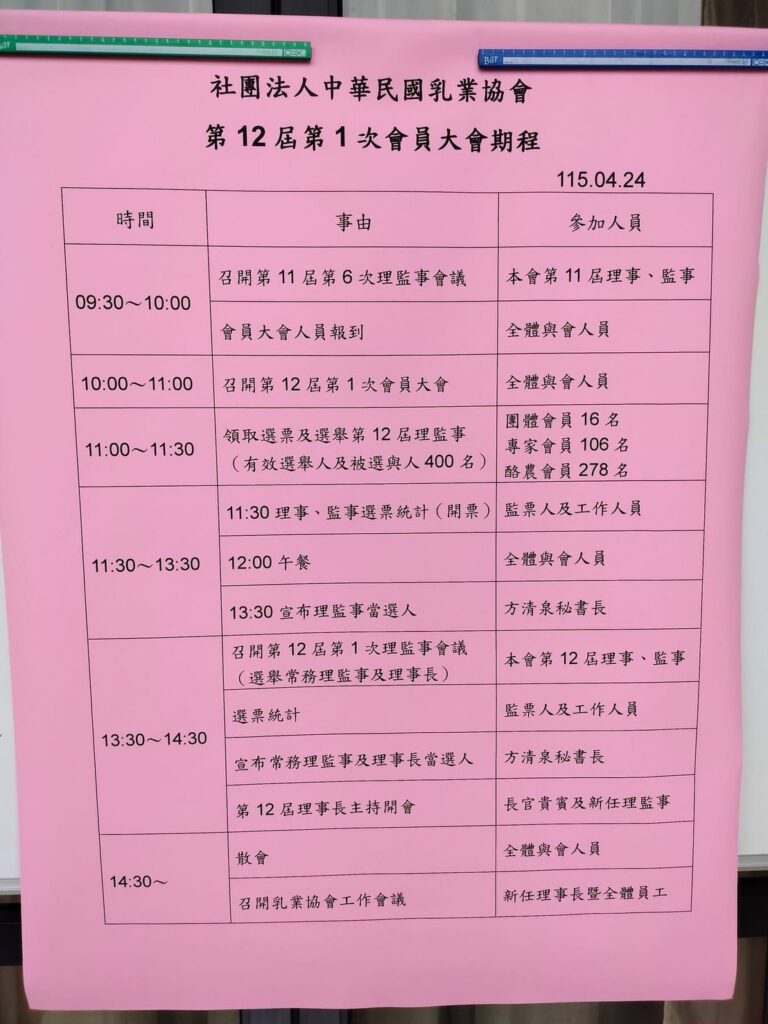 乳業協會會員大會交流 活動照片 1